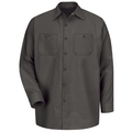 Workwear Outfitters Men's Long Sleeve Indust. Work Shirt Charcoal, Large SP14CH-RG-L